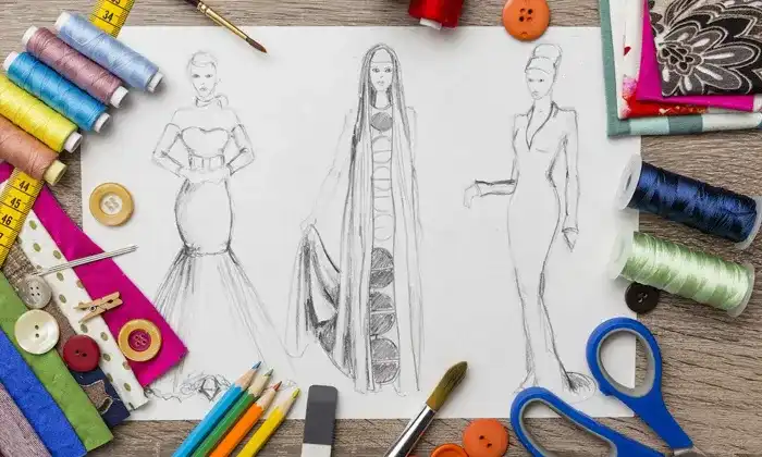 B.Sc Costume Design and Fashion students learning garment design at SMS College of Arts and Science, Coimbatore